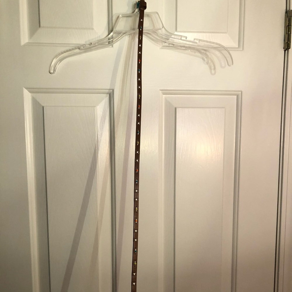 leather belt w beads